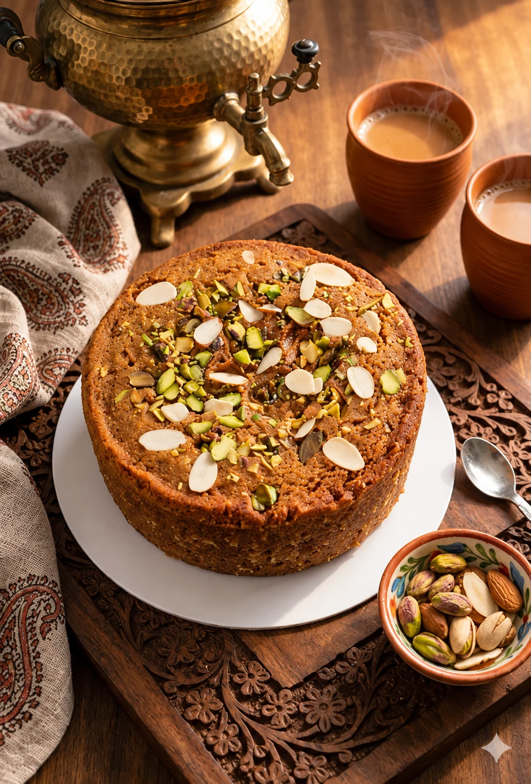 Eggless Whole Wheat Mawa Cake